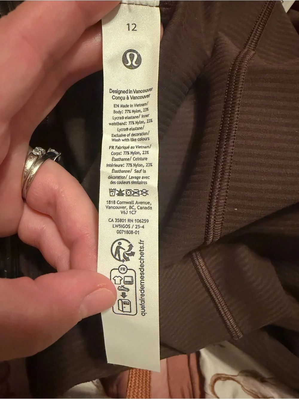Lululemon Wunder Train  Ribbed HR Crop 23”